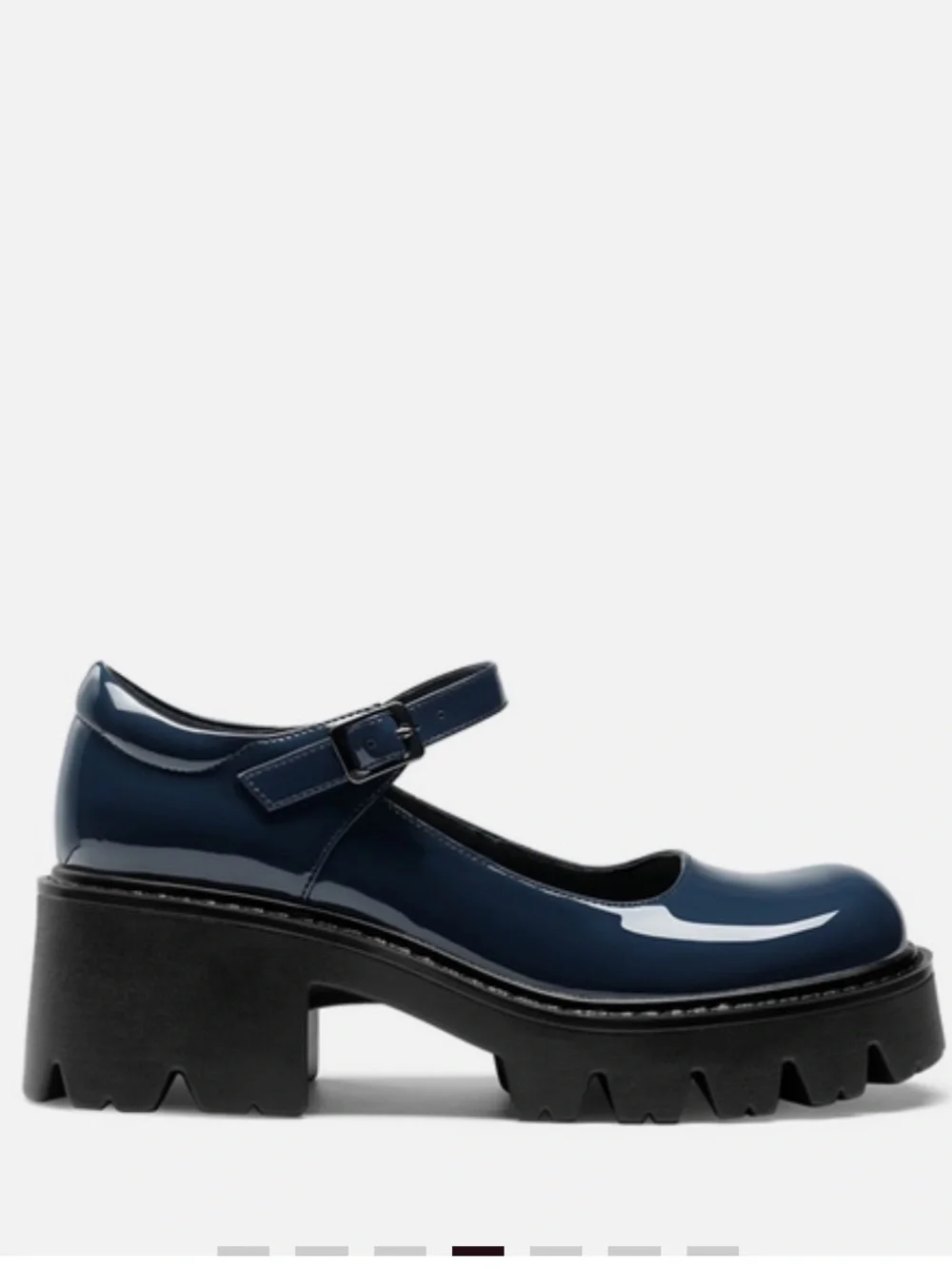 Dream Pairs Navy Patent Chunky Platform Mary Jane